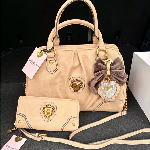 Juicy Couture Handbags - New viral Juicy Couture Romance Satchel Crossbody Bag and  Wallet Set